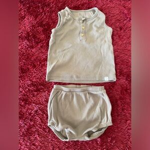 Little planet, 2PC Organic cotton Rib set in Mushroom brown-Size 18Months